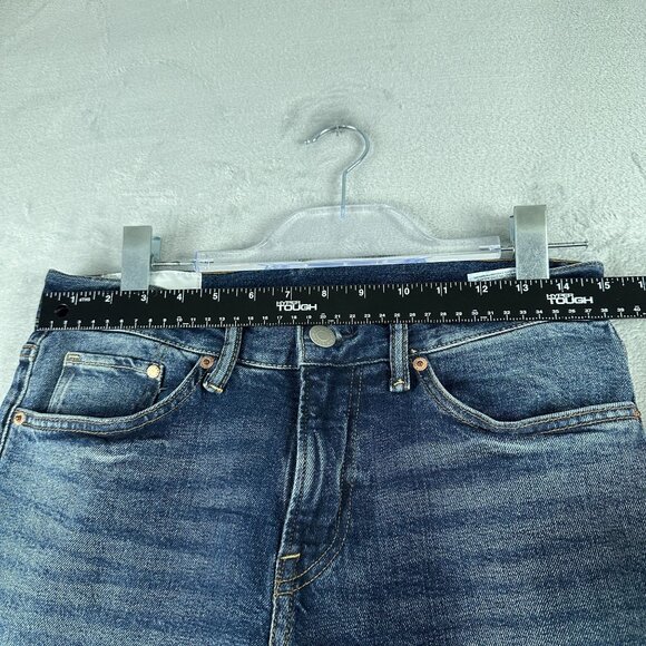 H&M Jeans Straight Leg Slim Fit Women Size 30/32 Acid Wash High Rise Blue - Picture 7 of 12
